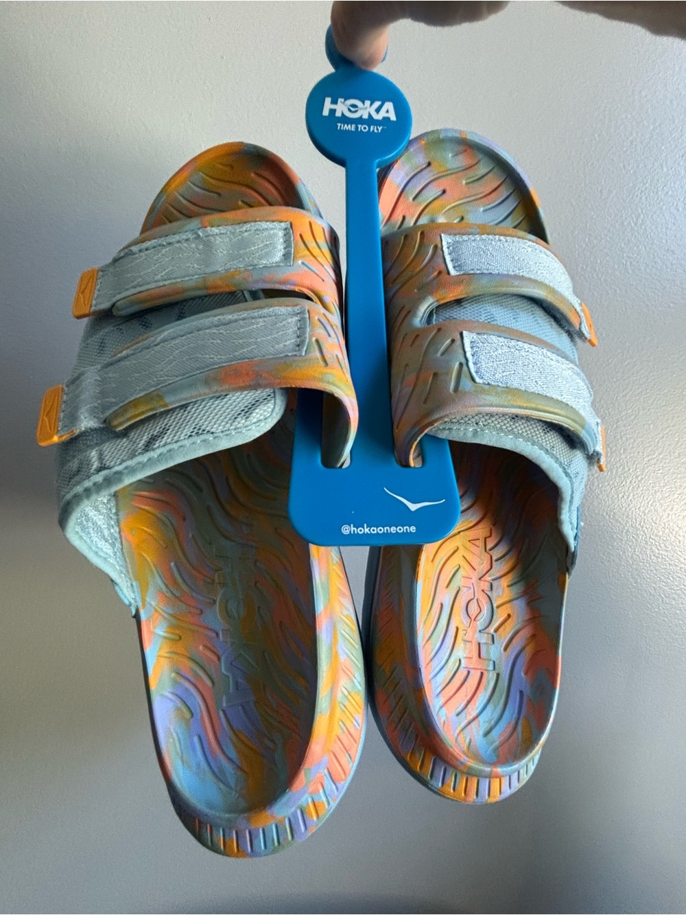 Hoka Men’s size 12 Slides, BNWT, blue orange mens shoes
